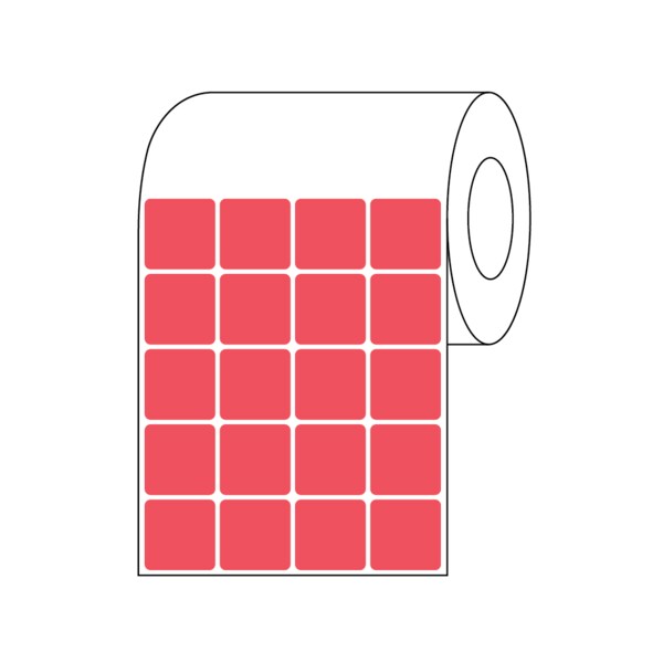 Thermal Transfer Slide Label, 15/16" x 15/16", 4 Across Red